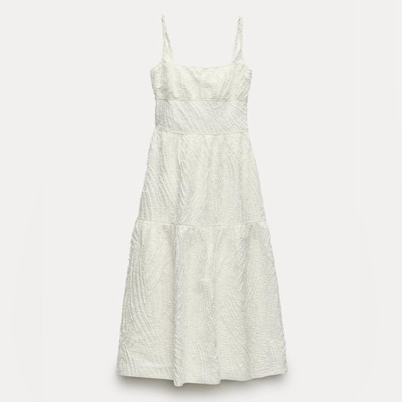 ZARA BLOGGERS’ FAVORITE FRAYED JACQUARD DRESS ZW COLLECTION - Picture 13 of 16